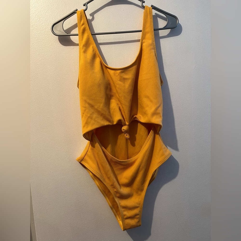 Mustard Color One Piece Bathing Suit